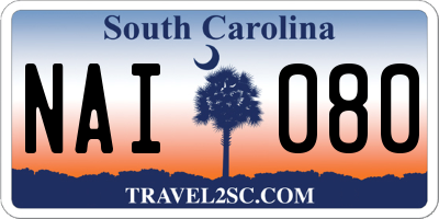SC license plate NAI080