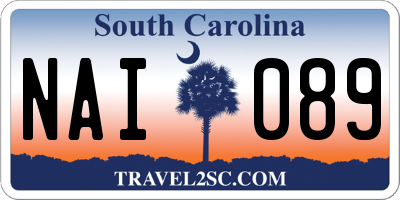 SC license plate NAI089