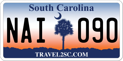 SC license plate NAI090