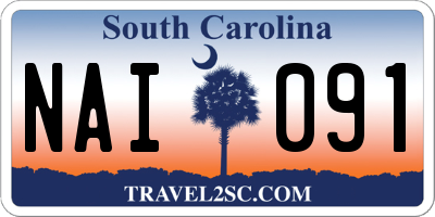 SC license plate NAI091