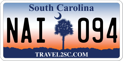 SC license plate NAI094