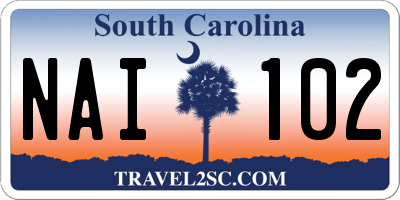 SC license plate NAI102