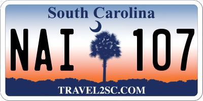 SC license plate NAI107
