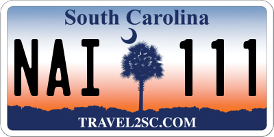 SC license plate NAI111