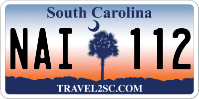 SC license plate NAI112