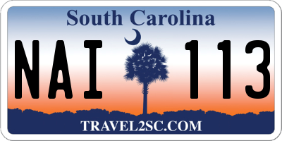 SC license plate NAI113