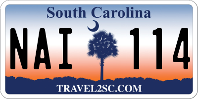 SC license plate NAI114