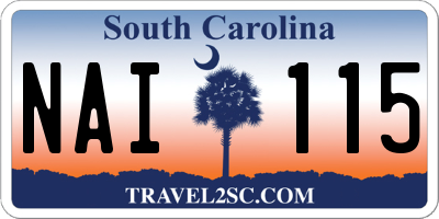 SC license plate NAI115