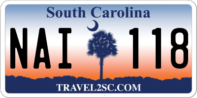 SC license plate NAI118
