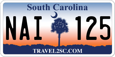 SC license plate NAI125