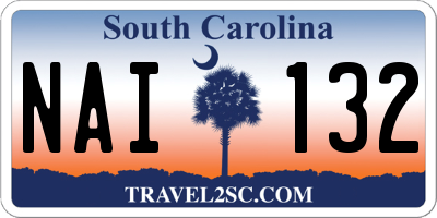 SC license plate NAI132