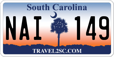 SC license plate NAI149
