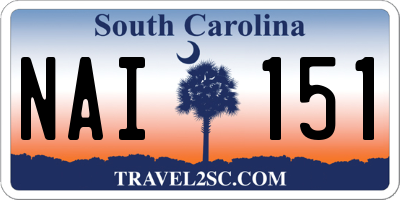 SC license plate NAI151