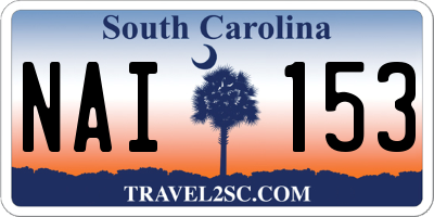 SC license plate NAI153
