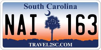 SC license plate NAI163
