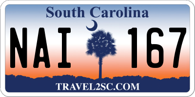 SC license plate NAI167