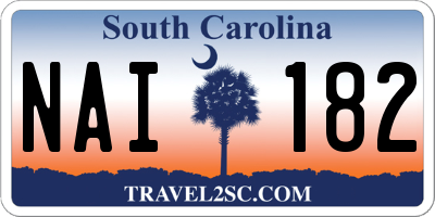 SC license plate NAI182