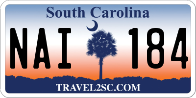 SC license plate NAI184