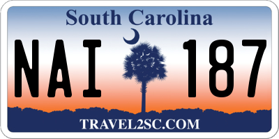 SC license plate NAI187