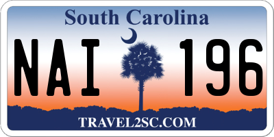 SC license plate NAI196