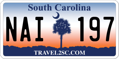 SC license plate NAI197