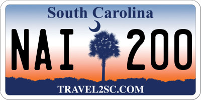 SC license plate NAI200