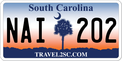 SC license plate NAI202