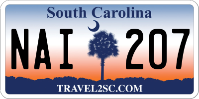 SC license plate NAI207