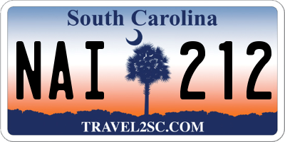 SC license plate NAI212