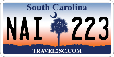 SC license plate NAI223