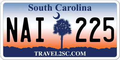 SC license plate NAI225