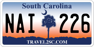 SC license plate NAI226