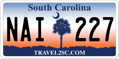 SC license plate NAI227