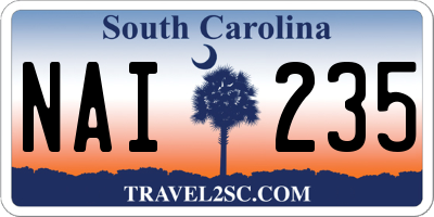 SC license plate NAI235