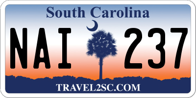 SC license plate NAI237