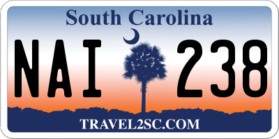 SC license plate NAI238