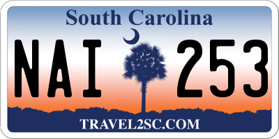 SC license plate NAI253