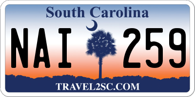 SC license plate NAI259