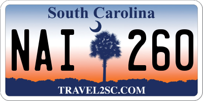 SC license plate NAI260