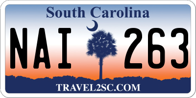 SC license plate NAI263