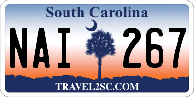 SC license plate NAI267