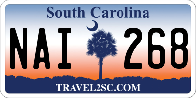SC license plate NAI268