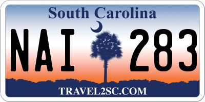SC license plate NAI283