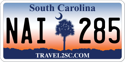 SC license plate NAI285