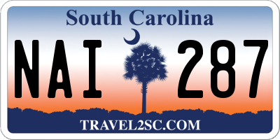 SC license plate NAI287