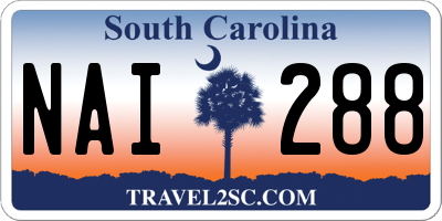 SC license plate NAI288