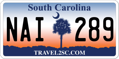 SC license plate NAI289