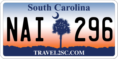 SC license plate NAI296