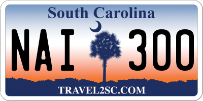 SC license plate NAI300