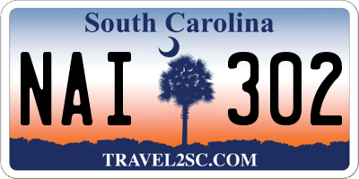 SC license plate NAI302